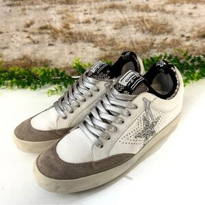 Gianni Bini Kaekko Glitter Star Low Top Sneakers Size 9